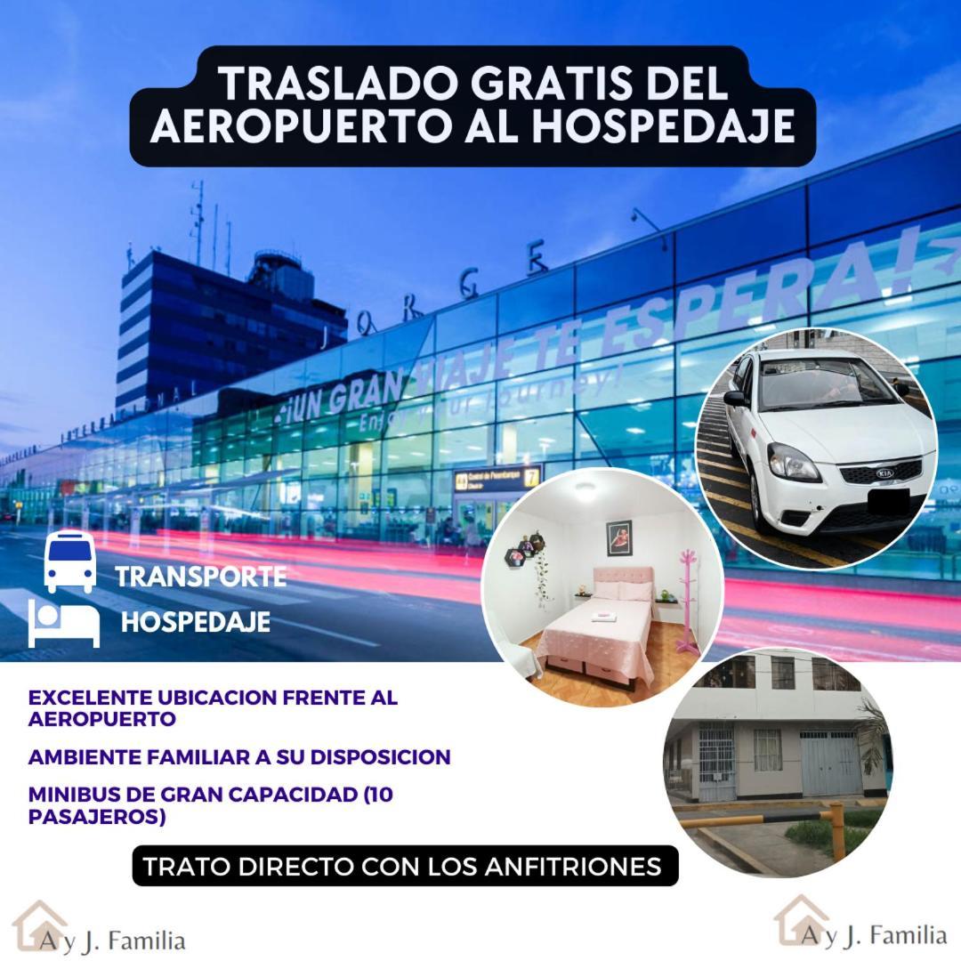 Apartamento Right Across From The Airport - Free Shuttle - A Y J Familia Lima Exterior foto